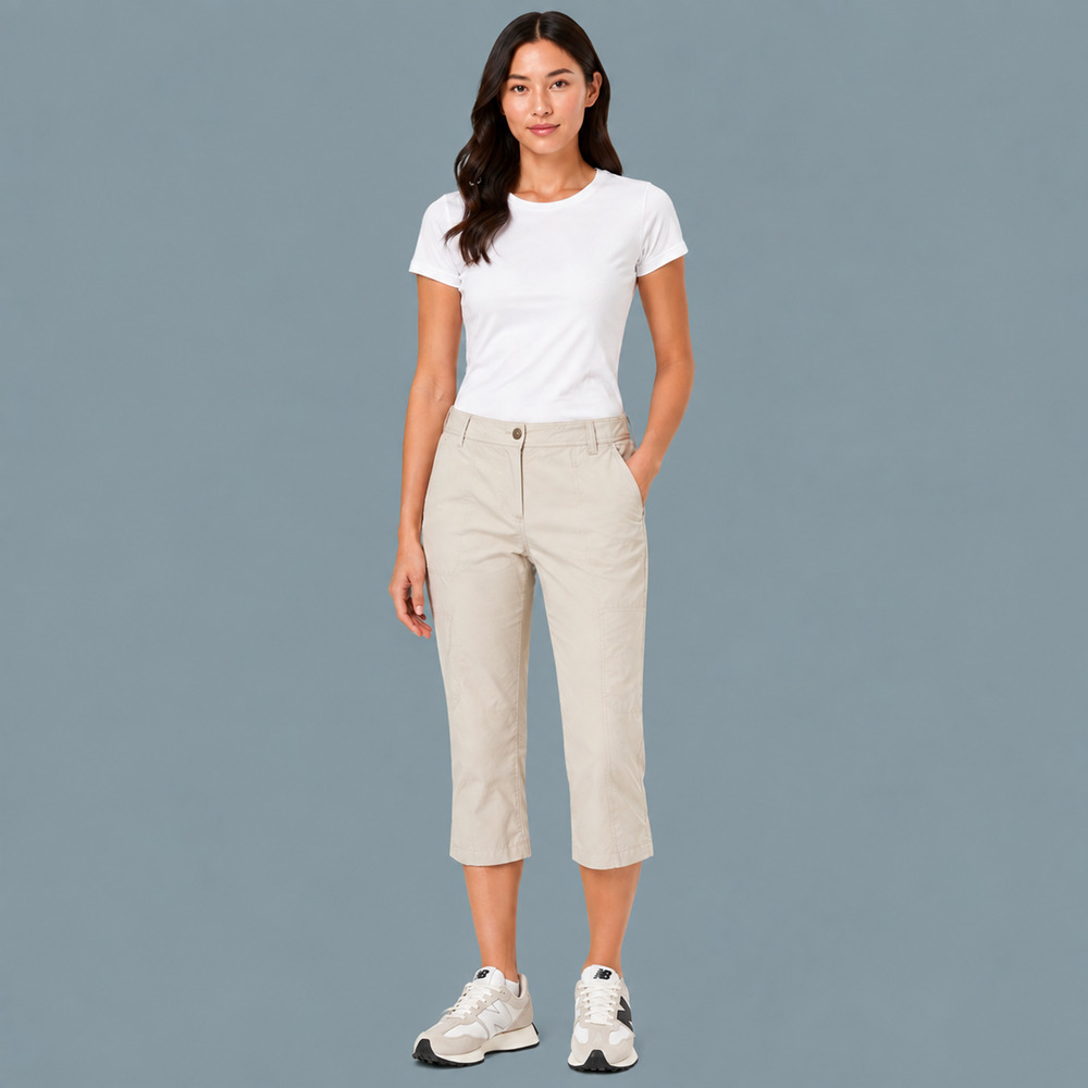 The North Face Size 8 Stone Light Khaki Cotton Blend Capri Outdoor Hiking Pants